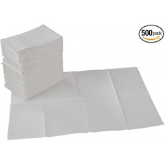 Safe-Dent- Patient Bibs, 2 ply tissue/1 ply plastic, 13"x 18", WHITE,  500 pcs box